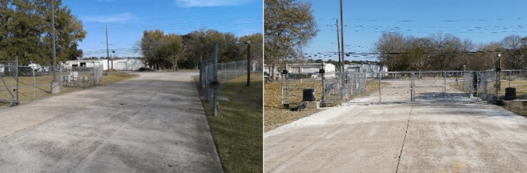 Chain Link Gate Before and After