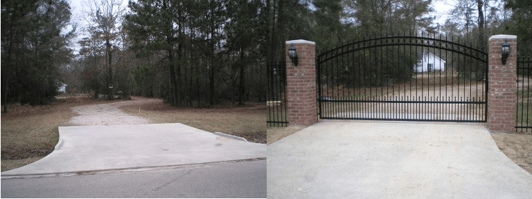 Placing a Curved Gate Before and After
